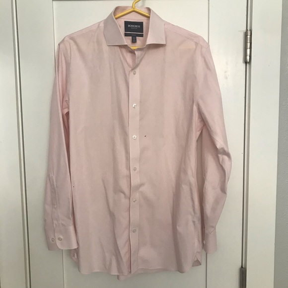 Men’s Bonobos Slim Fit Pink 100% Cotton Shirt - Size 15.5 / 33 - Picture 3 of 10